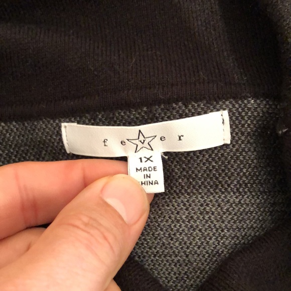 Fever Turtle/Cowl Neck Colorblock Poncho Sweater, size 1X - Picture 8 of 14